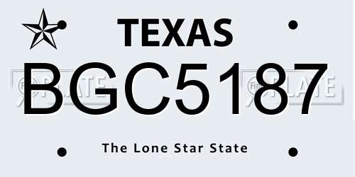 BGC5187 Texas License Plate
