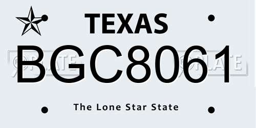 BGC8061 Texas License Plate