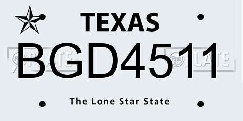 BGD4511 Texas License Plate