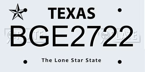 BGE2722 Texas License Plate