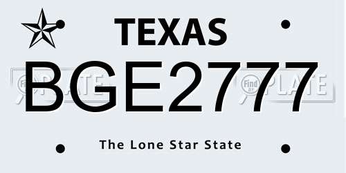 BGE2777 Texas License Plate