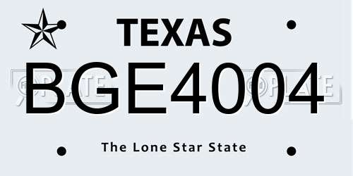 BGE4004 Texas License Plate