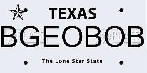 BGEOBOB Texas License Plate
