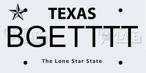 BGETTTT Texas License Plate