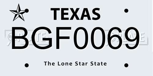 BGF0069 Texas License Plate