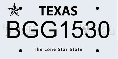 BGG1530 Texas License Plate