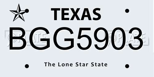 BGG5903 Texas License Plate