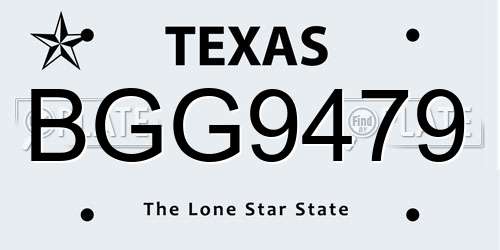 BGG9479 Texas License Plate