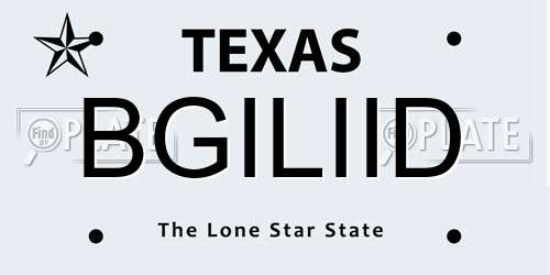 BGILIID Texas License Plate