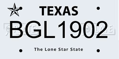 BGL1902 Texas License Plate