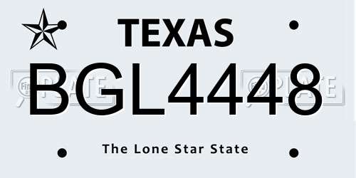 BGL4448 Texas License Plate