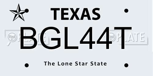 BGL44T Texas License Plate