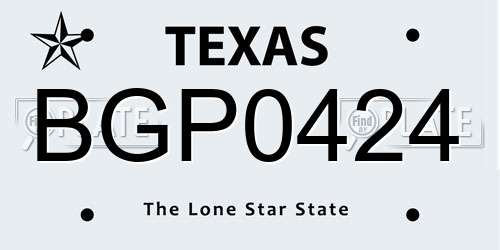 BGP0424 Texas License Plate