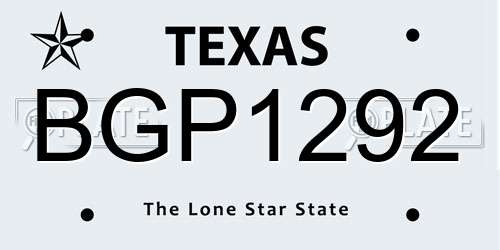 BGP1292 Texas License Plate