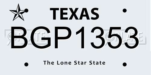 BGP1353 Texas License Plate