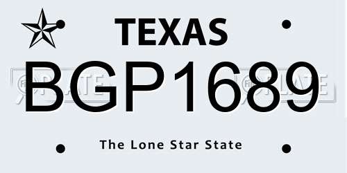 BGP1689 Texas License Plate