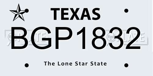 BGP1832 Texas License Plate