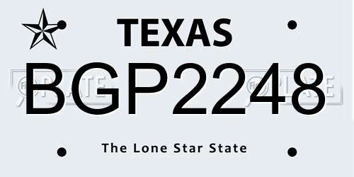 BGP2248 Texas License Plate