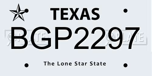 BGP2297 Texas License Plate