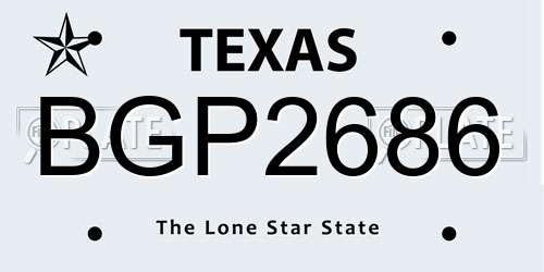 BGP2686 Texas License Plate