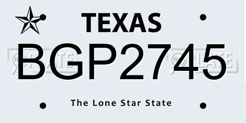 BGP2745 Texas License Plate