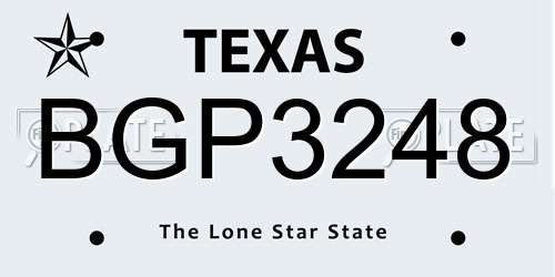 BGP3248 Texas License Plate