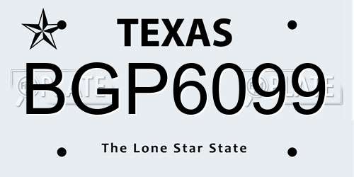 BGP6099 Texas License Plate