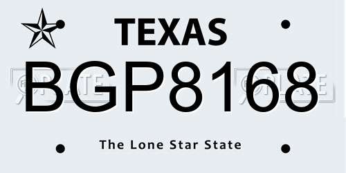 BGP8168 Texas License Plate