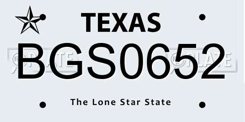 BGS0652 Texas License Plate