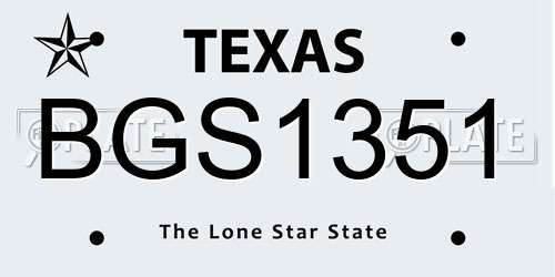 BGS1351 Texas License Plate
