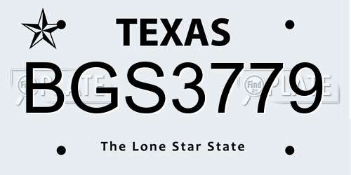 BGS3779 Texas License Plate