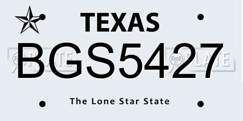 BGS5427 Texas License Plate