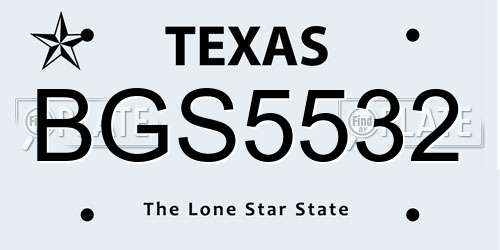 BGS5532 Texas License Plate