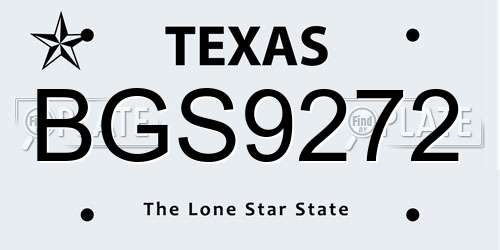 BGS9272 Texas License Plate