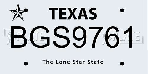 BGS9761 Texas License Plate