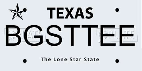 BGSTTEE Texas License Plate