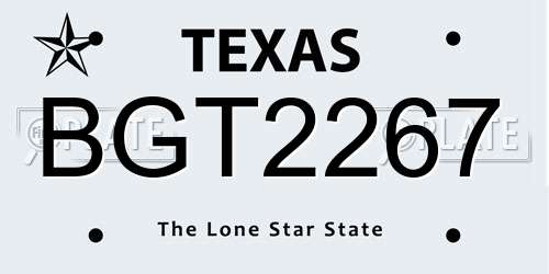 BGT2267 Texas License Plate