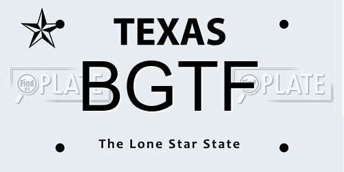 BGTF Texas License Plate