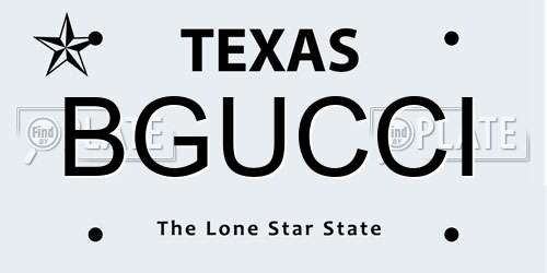 BGUCCI Texas License Plate
