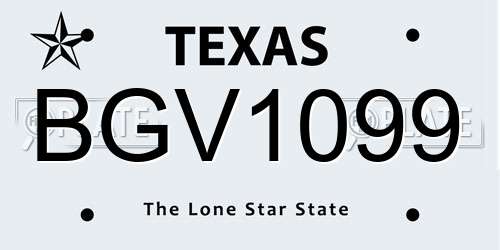 BGV1099 Texas License Plate