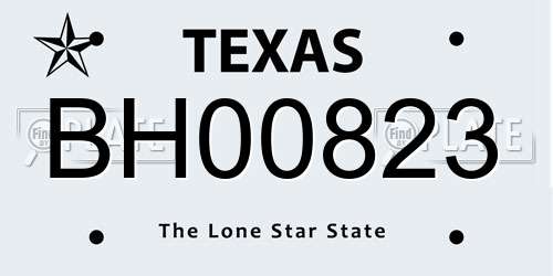 BH00823 Texas License Plate