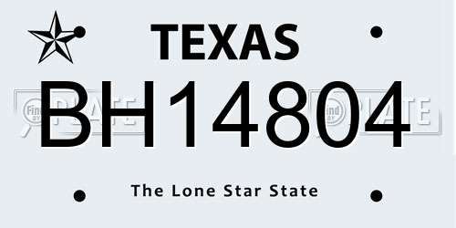 BH14804 Texas License Plate