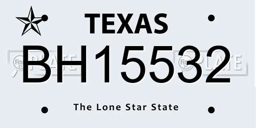 BH15532 Texas License Plate