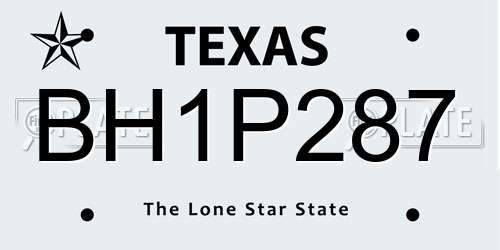 BH1P287 Texas License Plate