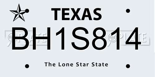 BH1S814 Texas License Plate