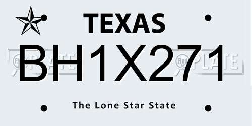 BH1X271 Texas License Plate