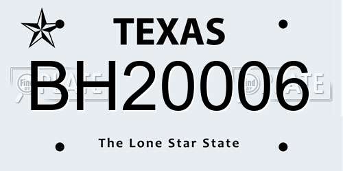 BH20006 Texas License Plate