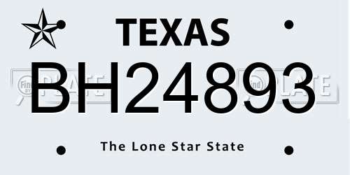 BH24893 Texas License Plate