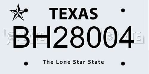 BH28004 Texas License Plate