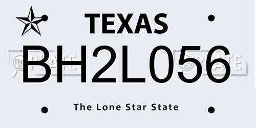 BH2L056 Texas License Plate